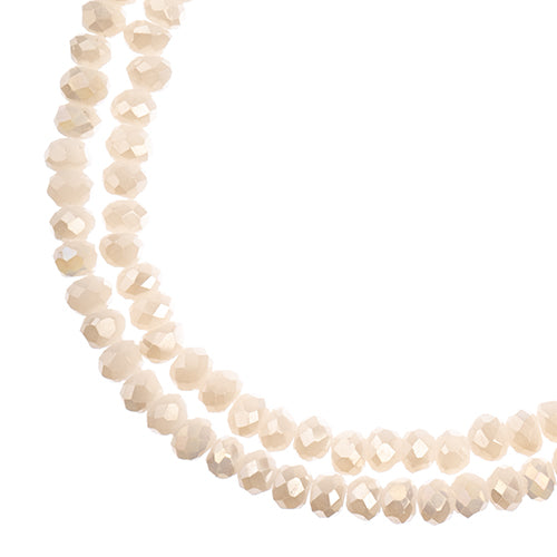 Crystal Lane(tm) Faceted Donut Rondelle - 1.5x2.5mm - Opaque Cream AB (strand)