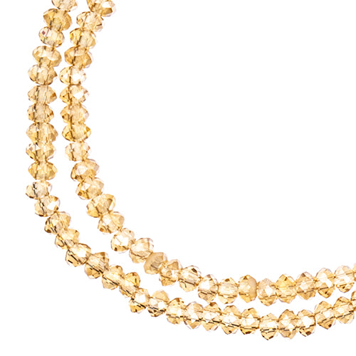 Crystal Lane(tm) Faceted Donut Rondelle - 1.5x2.5mm - Transparent Topaz AB (stra