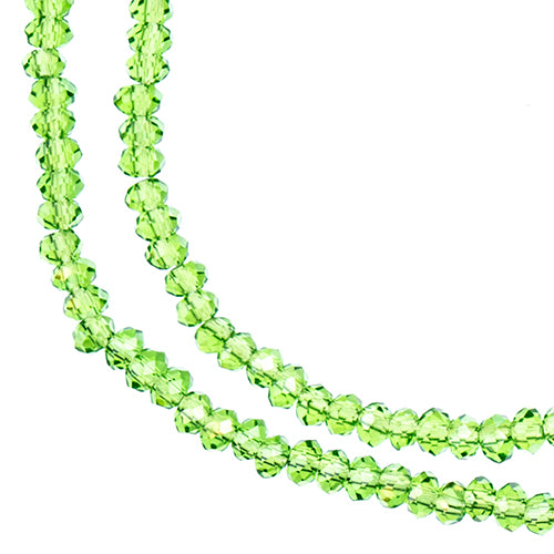 Crystal Lane(tm) Faceted Donut Rondelle - 1.5x2.5mm - Transparent Green AB (stra