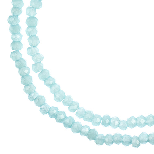 Crystal Lane(tm) Faceted Donut Rondelle - 1.5x2.5mm - Opaque Light Blue (strand)