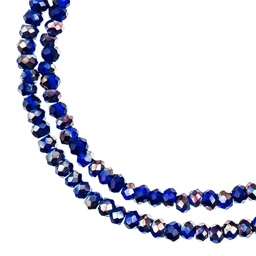Crystal Lane(tm) Faceted Donut Rondelle - 1.5x2.5mm - Opaque Dark Sapphire half