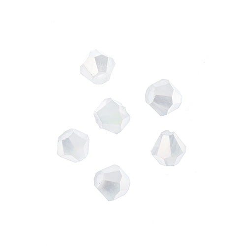 Crystal Lane(tm) - 4mm Bicone - Opalino White AB (strand)