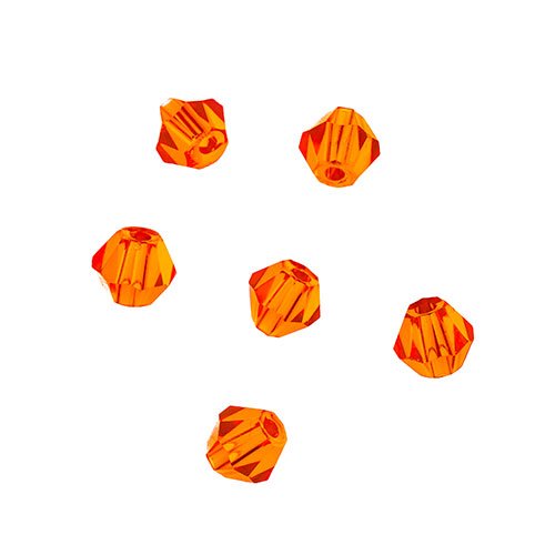 Crystal Lane(tm) - 4mm Bicone - Transparent Orange (strand)