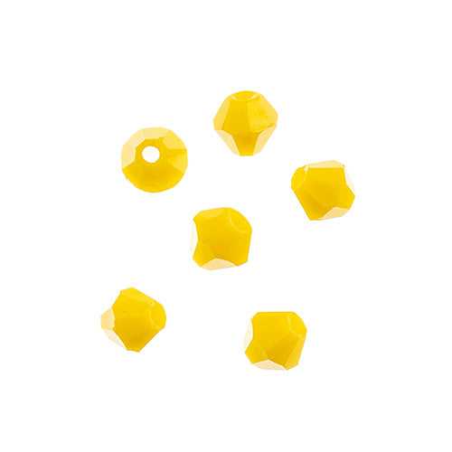 Crystal Lane(tm) - 4mm Bicone - Opaque Yellow (strand)