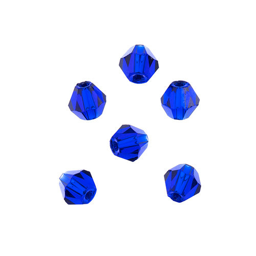 Crystal Lane(tm) - 4mm Bicone - Transparent Dark Sapphire (strand)