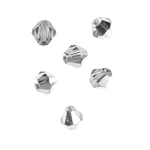 Crystal Lane(tm) - 8mm Bicone - Transparent Half Silver Iris (strand)