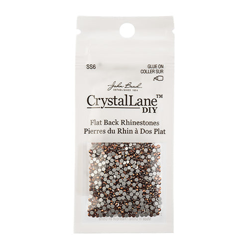 Crystal Lane DIY - ss6 (2mm) - Flatback Rhinestones - Metallic Rose Gold (1440pc