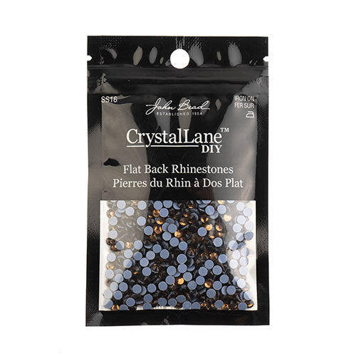 Crystal Lane Hotfix Rhinestones - ss16 (4mm) - Smoked Topaz (1440pcs)
