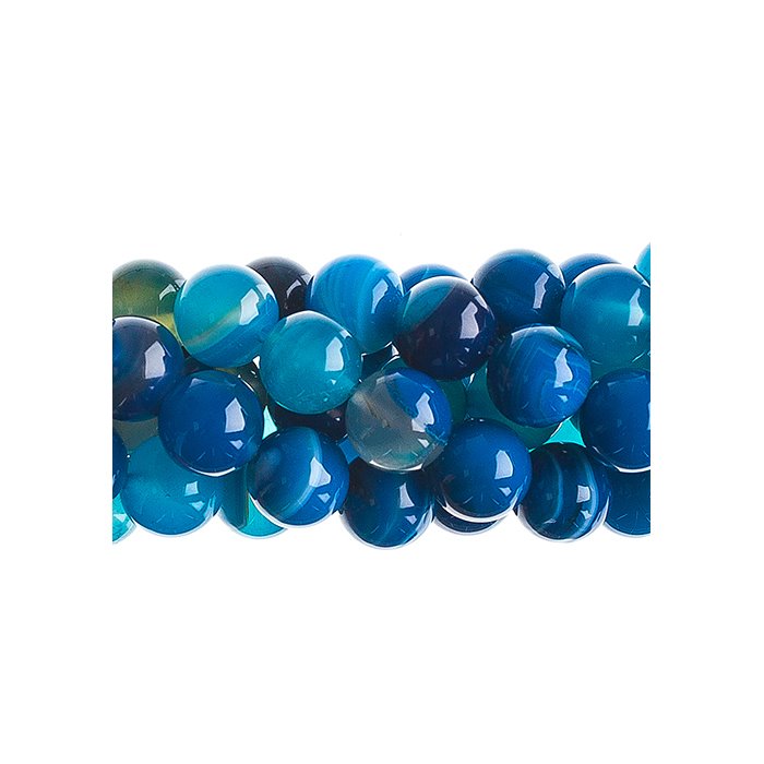 Blue Agate   8mm Round 16in