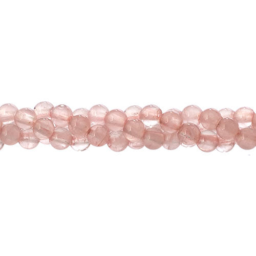 Rose Quartz   4mm Round 8in