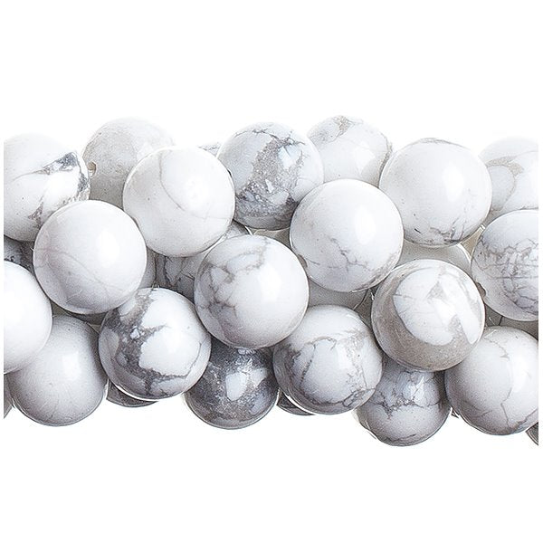 White Howlite 10mm Round 8in