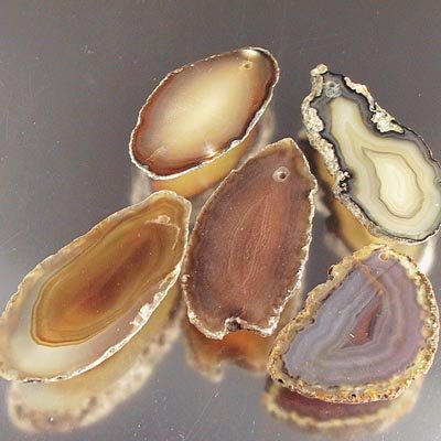 Natural Agate Slice - Brown 10pcs