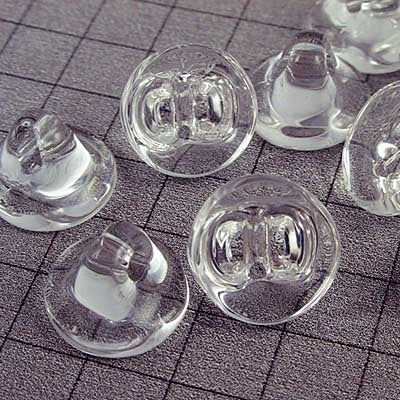 Glass - Glue on Button Backs - Clear (10)