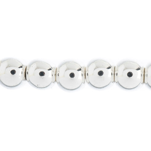 Glass Beads Round - 6mm - Silver (strand)