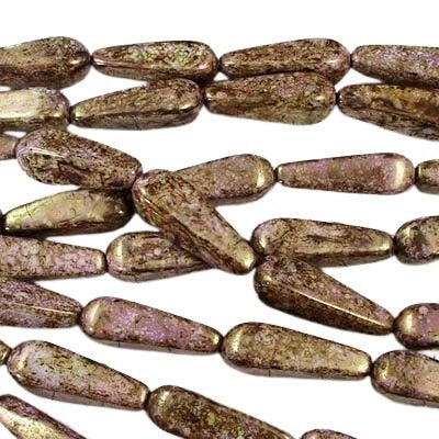 Glass - 7x18mm - Squared Vertical Drop - Tabac Lustre Mauve