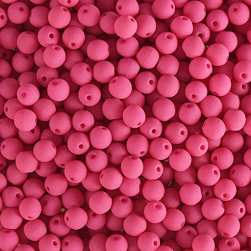 Velvet Beads Round - 4mm - Velvet Red Lychee (46pcs)