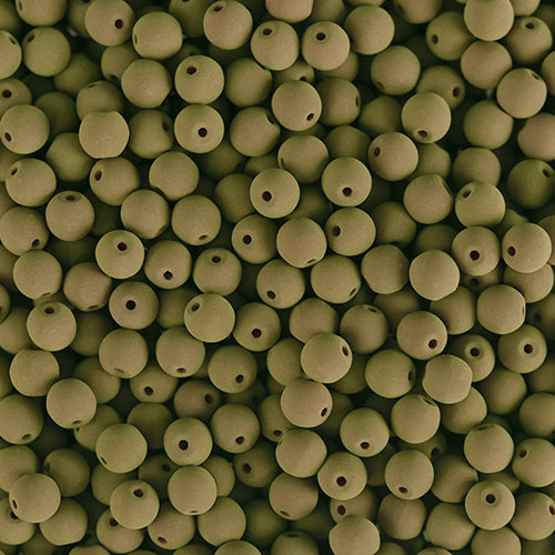 Velvet Beads Round - 4mm - Velvet Khaki (46pcs)