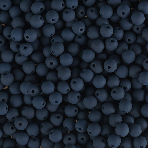 Velvet Beads Round - 4mm - Velvet Black (46pcs)