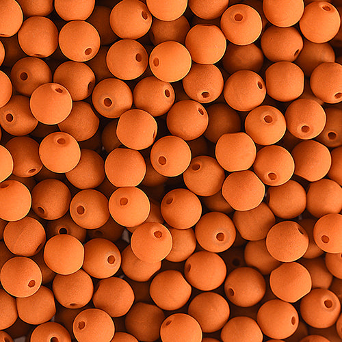 Velvet Beads Round - 6mm - Velvet Orange (30pcs)