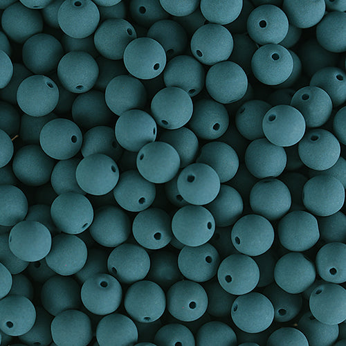 Velvet Beads Round - 6mm - Velvet Dark Teal Blue (30pcs)