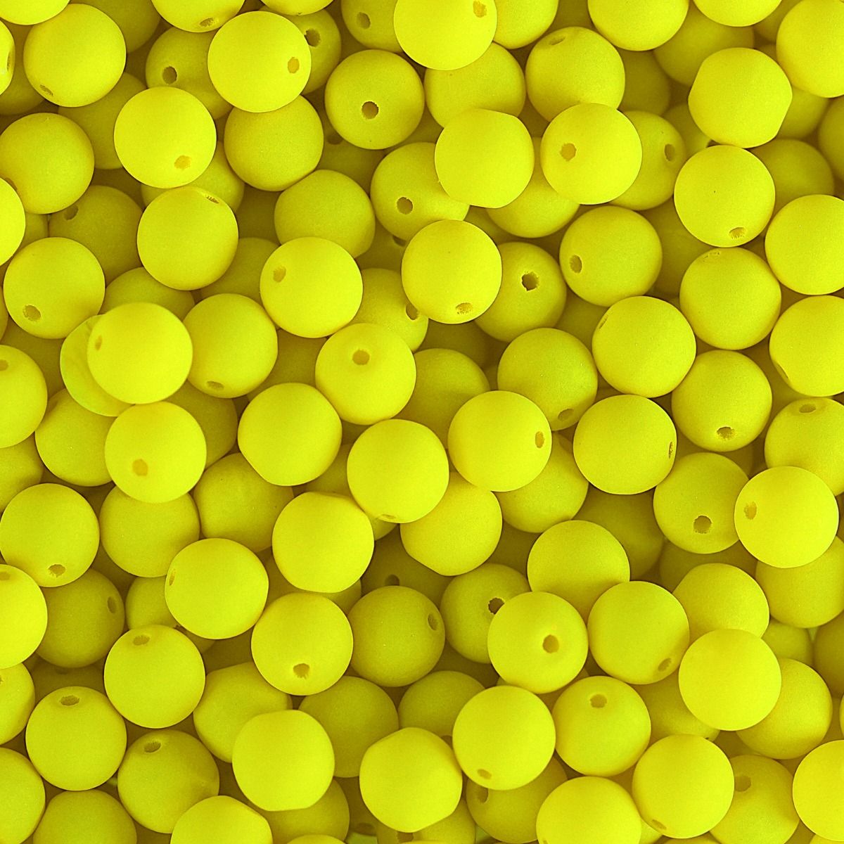 Velvet Beads Round - 6mm - Velvet Neon Yellow (30pcs)