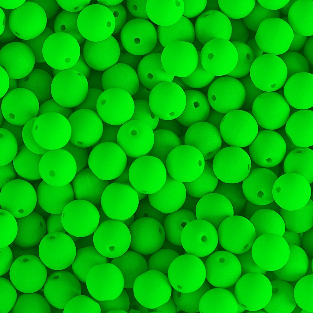 Velvet Beads Round - 6mm - Velvet Neon Green (30pcs)