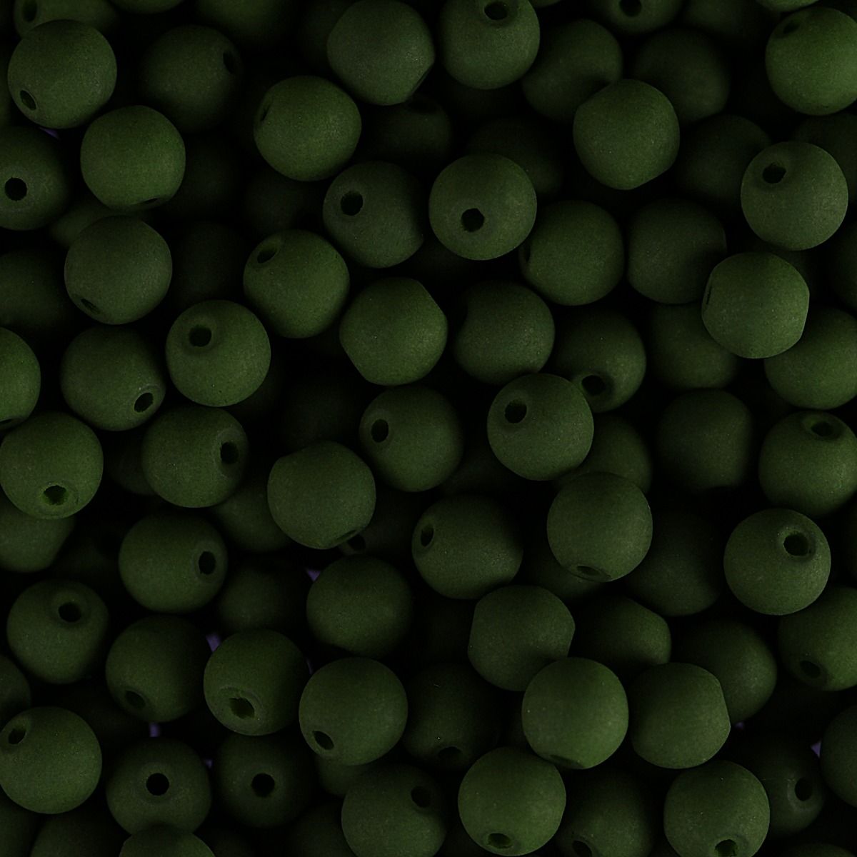 Velvet Beads Round - 6mm - Velvet Dark Green (30pcs)