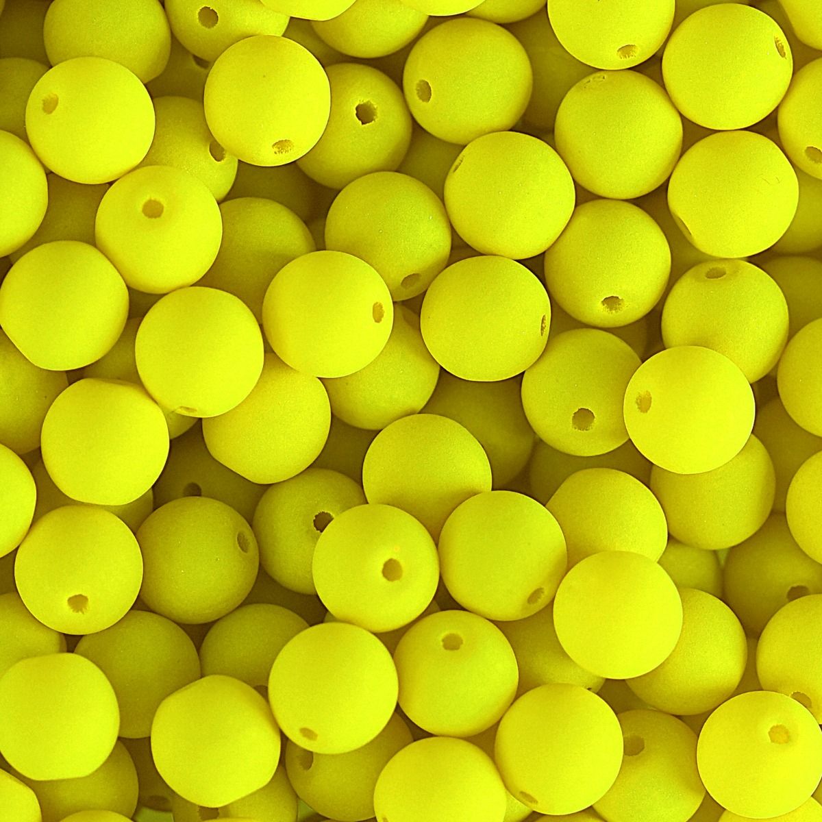 Velvet Beads Round - 8mm - Velvet Neon Yellow (23pcs)