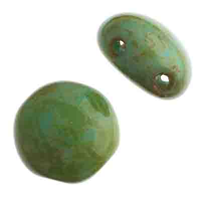 Candy Beads - 8mm - Turquoise Opaque Dark Travertine (Strand)