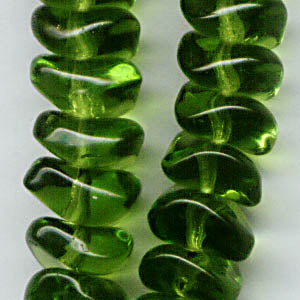 Glass - 9x4mm Wave Nuggets - Dark Olivine (50)