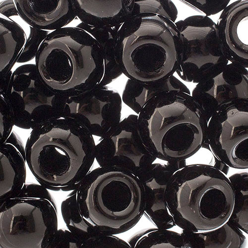 Crow Beads - 12mm - Opaque Black (100pcs)