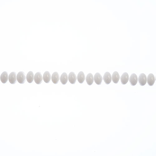 Candy Oval Beads - 4x6mm - White Alabaster (Strand)