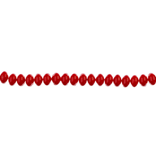 Candy Oval Beads - 4x6mm - Red (Strand)
