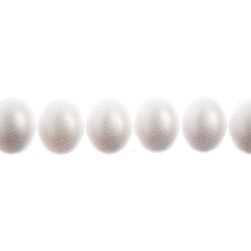 Candy Oval Beads - 10x12mm - Pearl White Pastel (Strand)