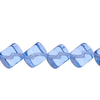 Glass - 8 mm Dancing Cube - Light Sapphire (strand 25)