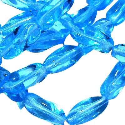 Twisted Rectangle - 7x13mm - Aqua (10)