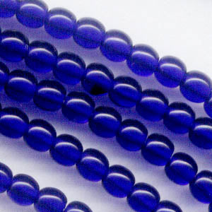 Glass Beads Round - 4mm - Cobalt Blue (Strand 43)