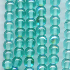Glass Beads Round - 4mm - Blue Zircon AB (strand)