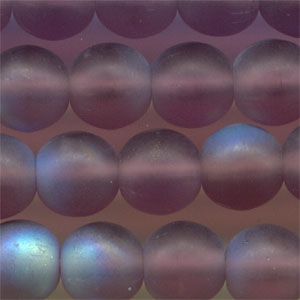 Glass Beads Round - 6mm - Amethyst Matte AB (strand)