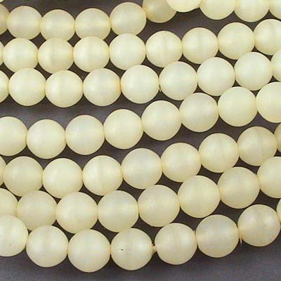 Glass Beads Round - 6mm - French Vanilla Matte (strand)