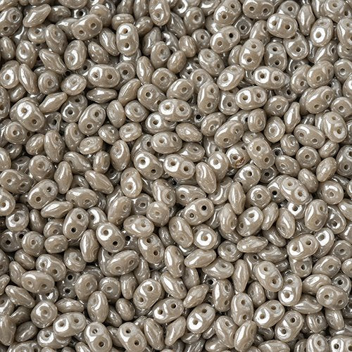 Superduos - Opaque Grey White Luster