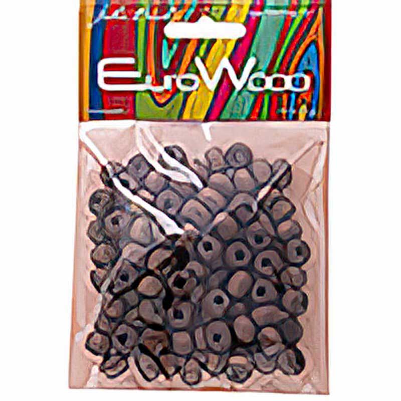 Euro Wood - 9x6mm Crow Beads - Dark Brown (100pcs)