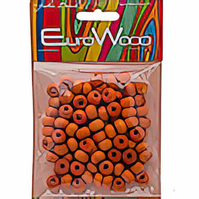 Euro Wood - 9x6mm Crow Beads - Orange (100pcs)