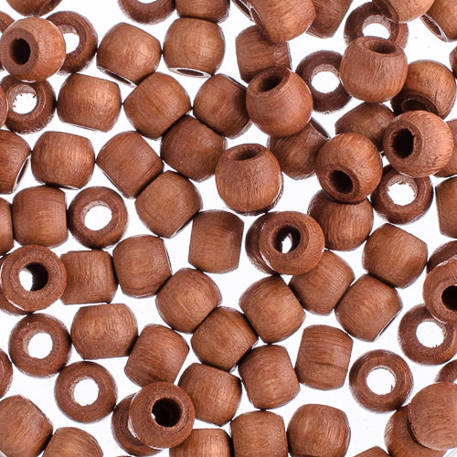 Euro Wood - 6x4.8mm Crow Beads - Light Brown (100pcs)
