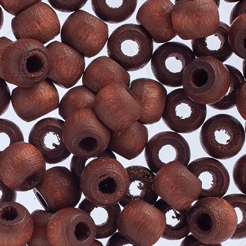 Euro Wood - 6x4.8mm Crow Beads - Dark Brown (100pcs)