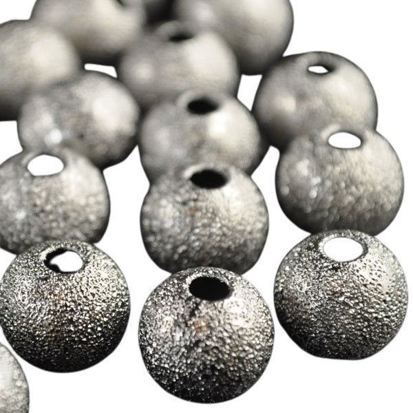 Metal Beads - 10mm - Stardust Round - Gunmetal (25)