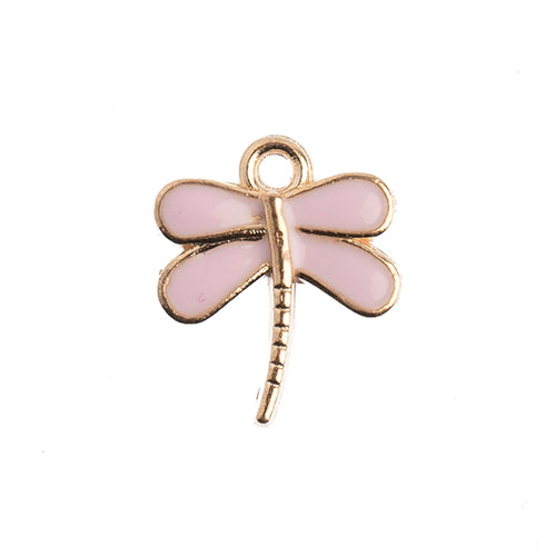 S&P Charm Dragonfly Pink 10pcs