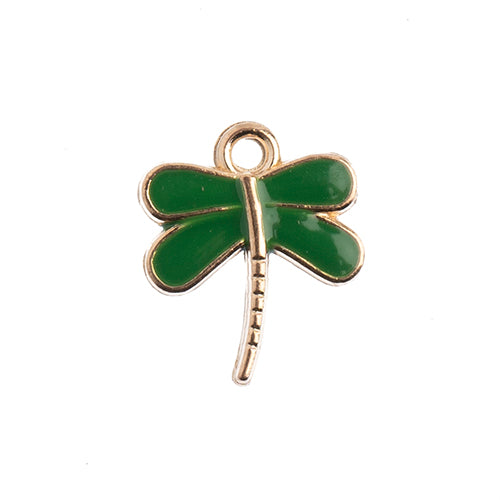 S&P Charm Dragonfly Green 10pcs