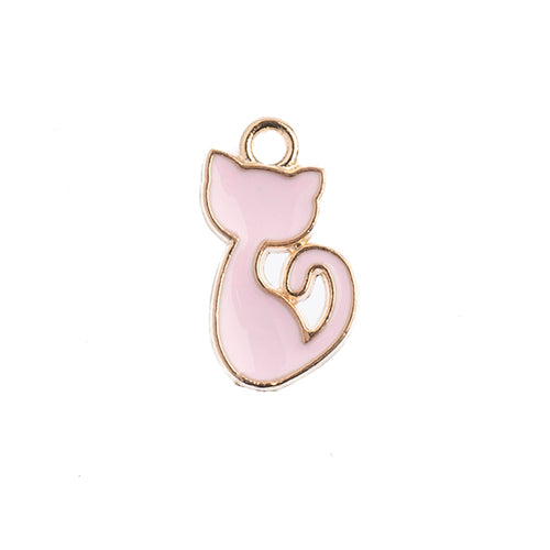 S&P Charm Retro Cat Pink 10pcs