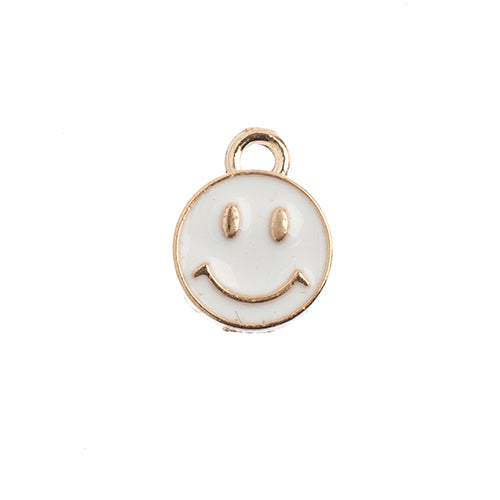 S&P Charm Happy Face White 10pcs
